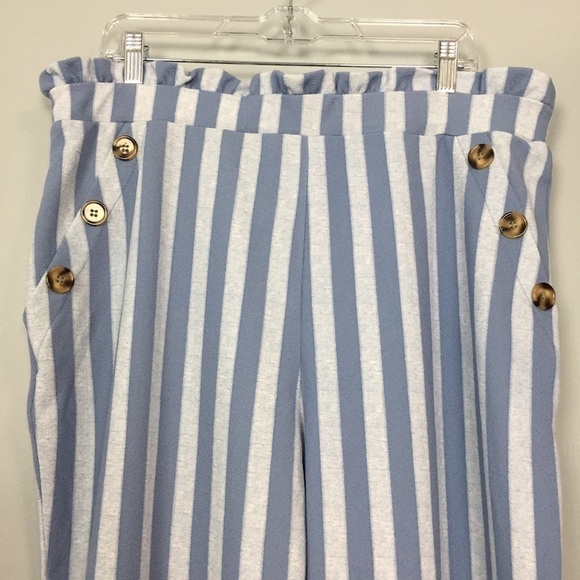 PLANET Gold Plus Striped Paper Bag Waist Pants - Picture 4 of 13